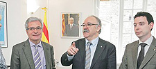 Saura, Carod-Rovira y Xavier Solano en la Delegación de la Generalidad en Londres