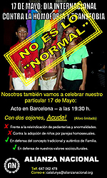 Cartel manifestación de Alianza Nacional en Barcelona.