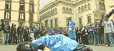 Manifestación de jóvenes de las Tierras del Ebro en Barcelona.