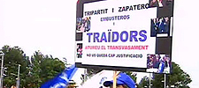 Manifestantes anti trasvase del Ebro, en Barcelona
