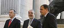 Pedro Solbes, Carlos Ocaña y David Vegara