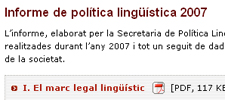 Informe de Política Lingüística 2007