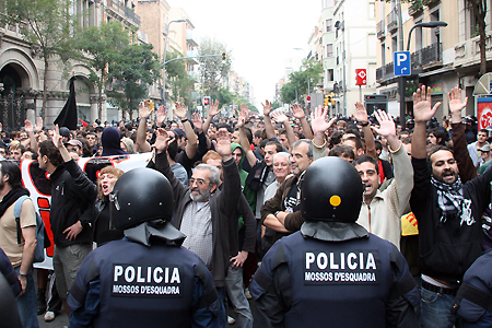 Altercados en Barcelona el Día de la Fiesta Nacional, 2008