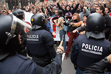 Altercados en Barcelona el Día de la Fiesta Nacional, 2008