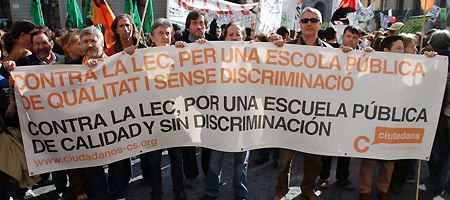 Pancarta de Ciudadanos en la manifestación