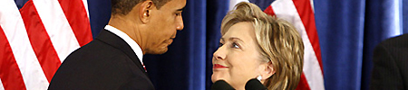 Obama y Hillary Clinton