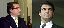 Guillermo Fernández Vara y Joan Laporta