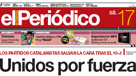 Portada de 'El Periódico' del 17 de julio de 2010