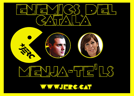 Campaña de las JERC contra el PP y Ciudadanos por considerarlos ‘enemigos del catalán’ (foto: JERC).