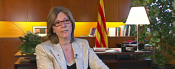 Pilar Fernández Bozal, consejera de Justicia, en una reciente entrevista para TV3 (foto:TV3).