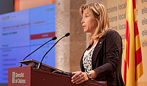La vicepresidenta de la Generalidad, Joana Ortega, durante su comparecencia (foto: gencat.cat)