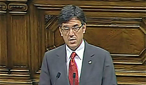 Lluís Recoder, consejero de Territorio y Sostenibilidad, durante su intervención de este jueves (foto: TV3).