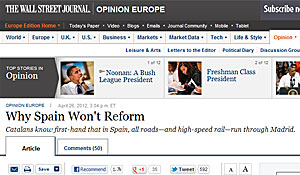 'Por qué España no se reformará', artículo de Raymond Zhong en 'The Wall Street Journal'.