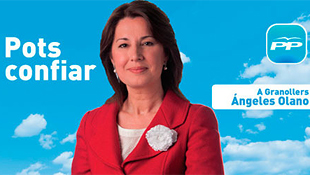Olano, en un cartel electoral del PP, candidata en Granollers.