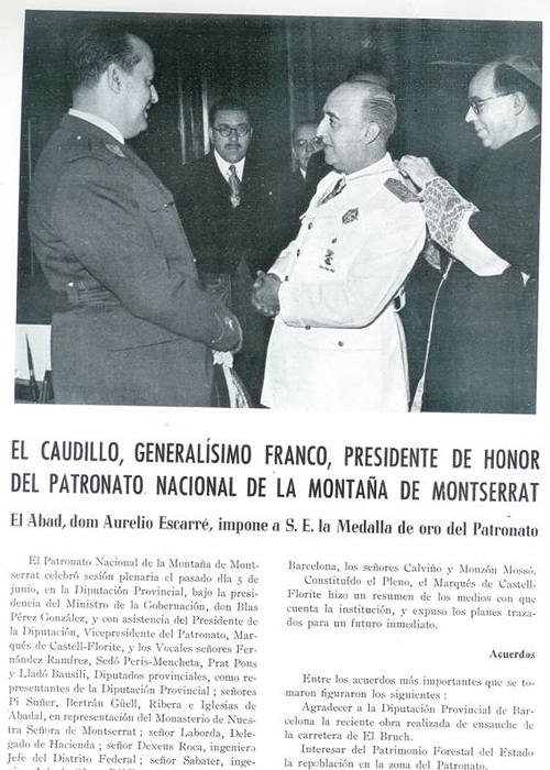 Franco y la Abadía de Montserrat.