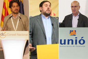CDC, UDC y ERC ratifican que Mas y Junqueras siguen sin firmar un acuerdo
