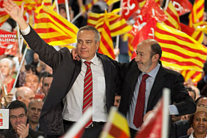Navarro (PSC) y Rubalcaba (PSOE)
