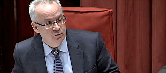 El presidente del Consejo de Gobierno de la CCMA, Brauli Duart, durante su intervención el Parlamento autonómico de Cataluña del pasado 22 de febrero (foto: parlament.cat).