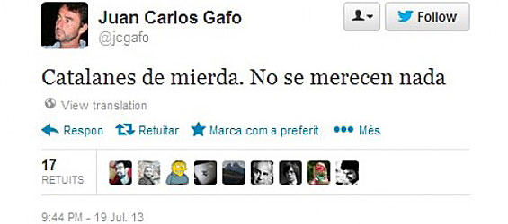 El tuit de Juan Carlos Gafo que ha supuesto su cese como director adjunto de la Oficina del Alto Comisionado del Gobierno para la Marca España.