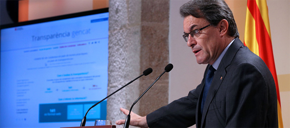 El presidente de la Generalidad, Artur Mas, durante la presentación del portal web de transparencia de la Administración autonómica (foto: Generalidad).